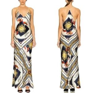 Ronny Kobo Bethie Scarf Printed Casual Dress V-Neck Sleeveless Pull on Size S